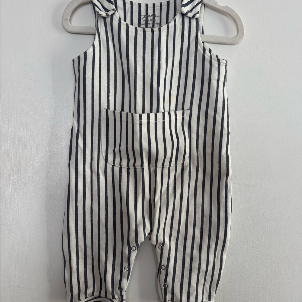 Pehr Striped Pocket Romper - Black & White Kids Bottoms